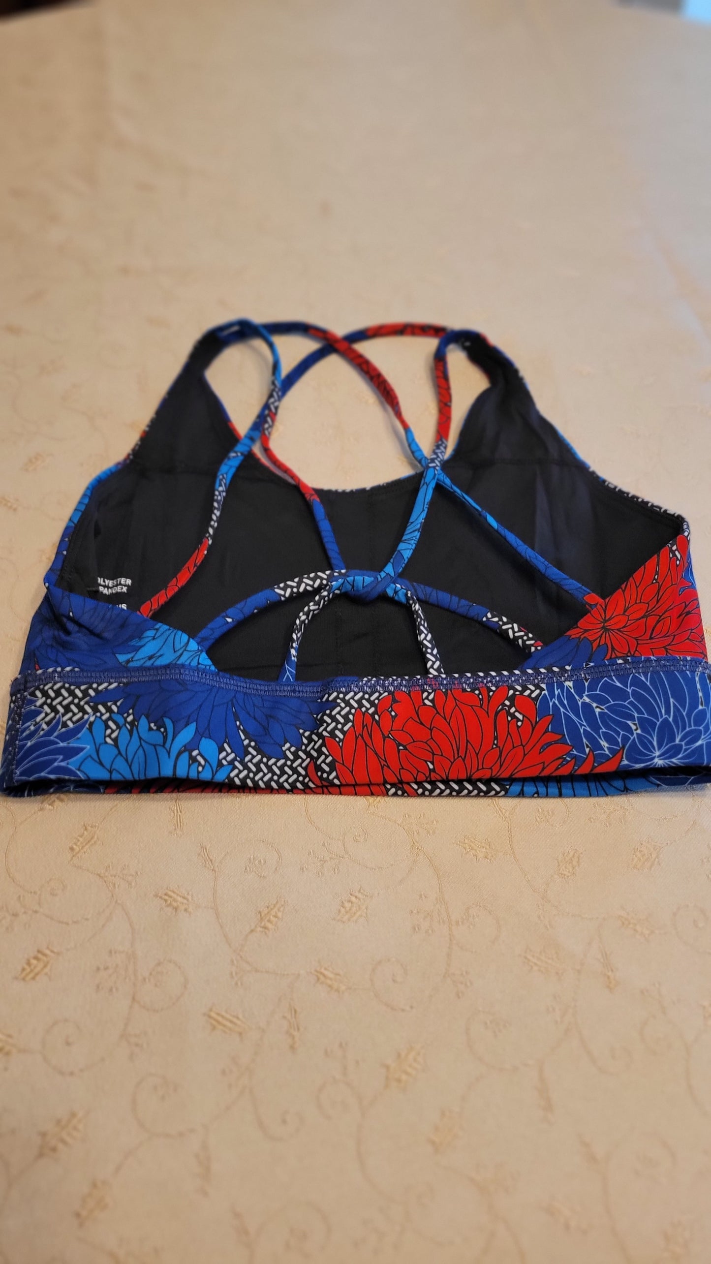 Elita African pattern workout bra