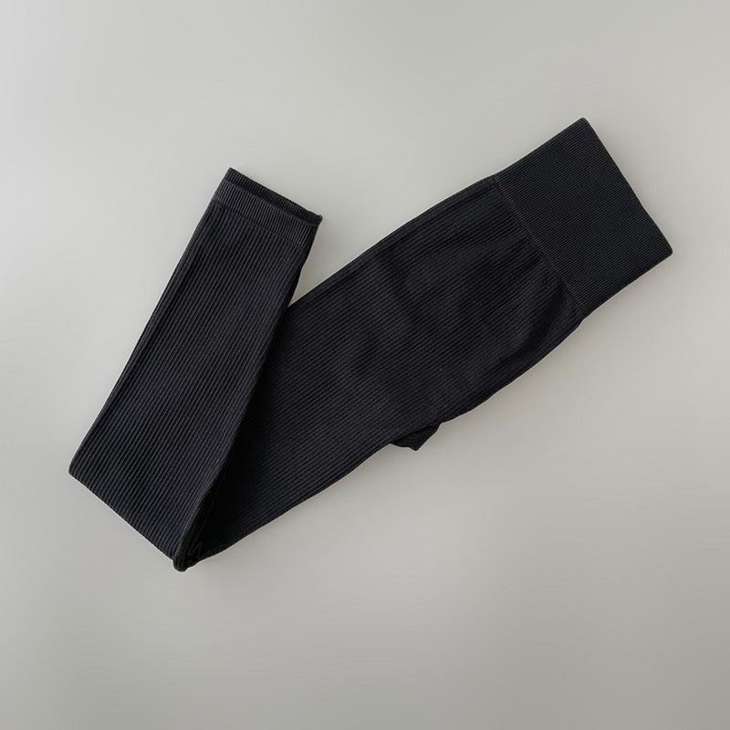 High Waisted Ribbed Seamless Leggings