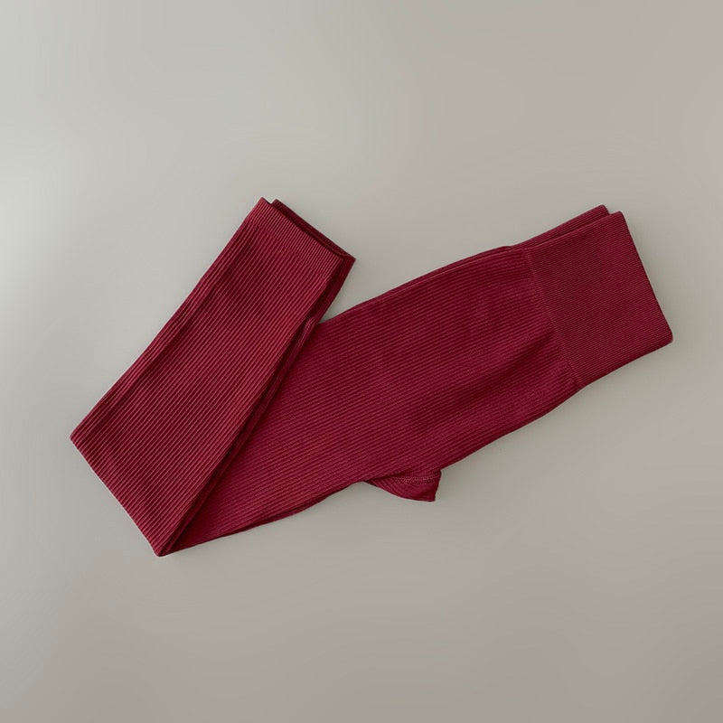 High Waisted Ribbed Seamless Leggings