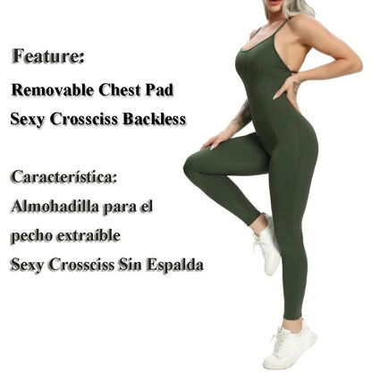 Women Fitness Crisscross Backless Bodysuits