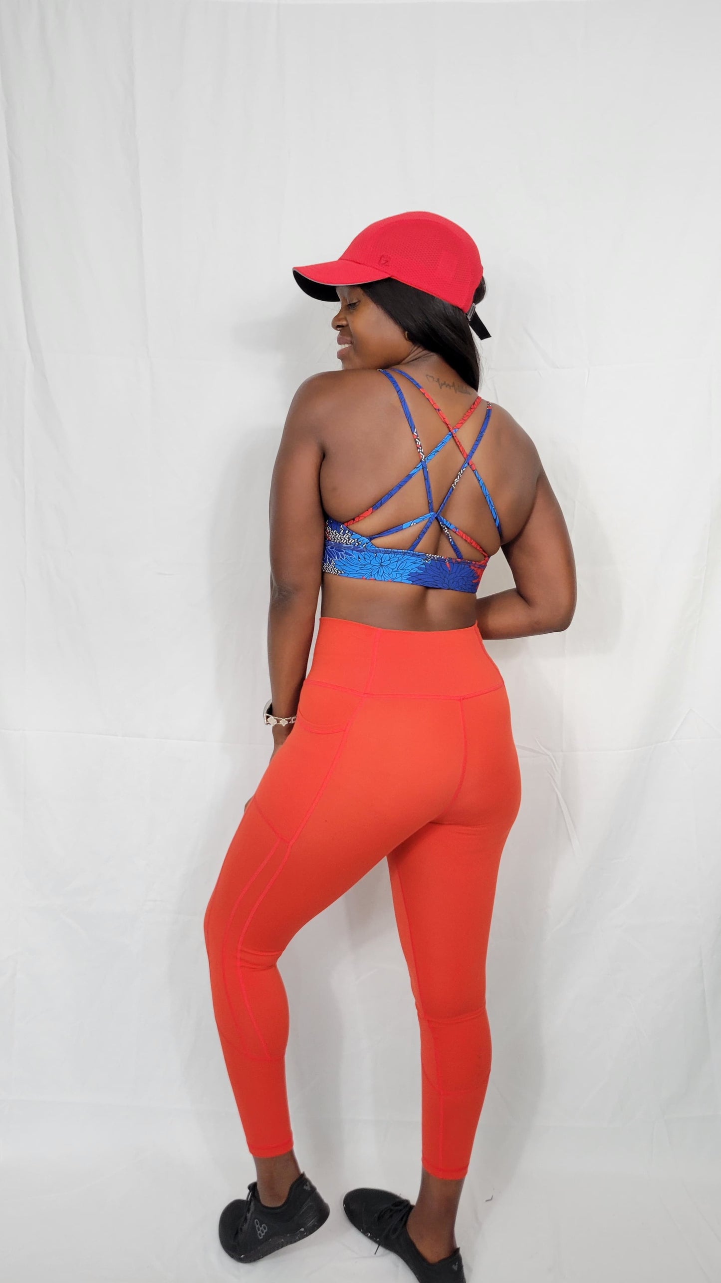 Elita African pattern workout bra